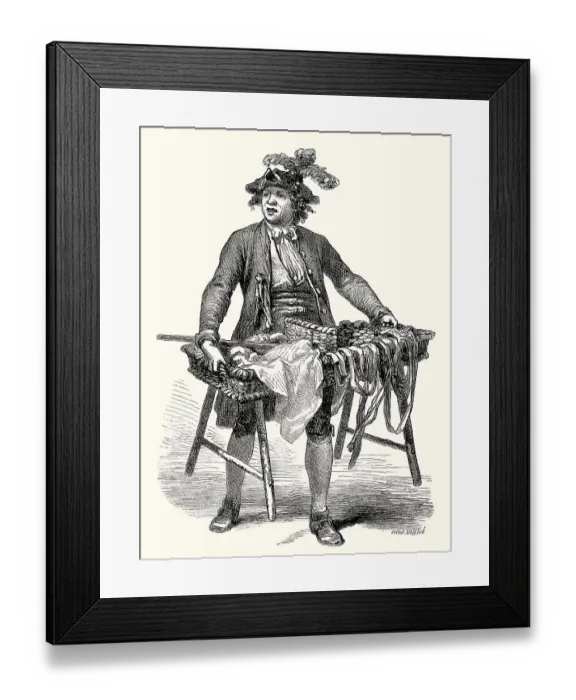 Framed Print : A man selling ribbons, Paris, France Framed Print : A man selling ribbons, Paris, France
