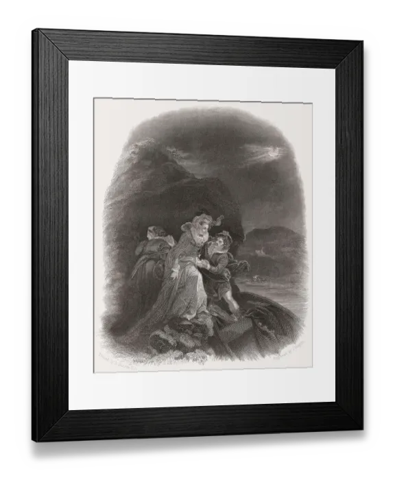 Framed Print : Mary Stuart or Mary I. Queen of Scots Escaping from Loch Leven Castle Framed Print : Mary Stuart or Mary I. Queen of Scots Escaping from Loch Leven Castle