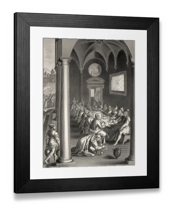Framed Print : Mary Magdalen anointing Christ's feet
