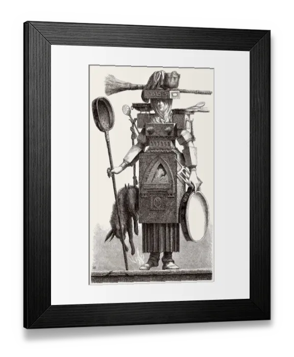 Framed Print : Vasen und Kamine, klassizistischer Entwurf von Ennemond-Alexandre Petitot