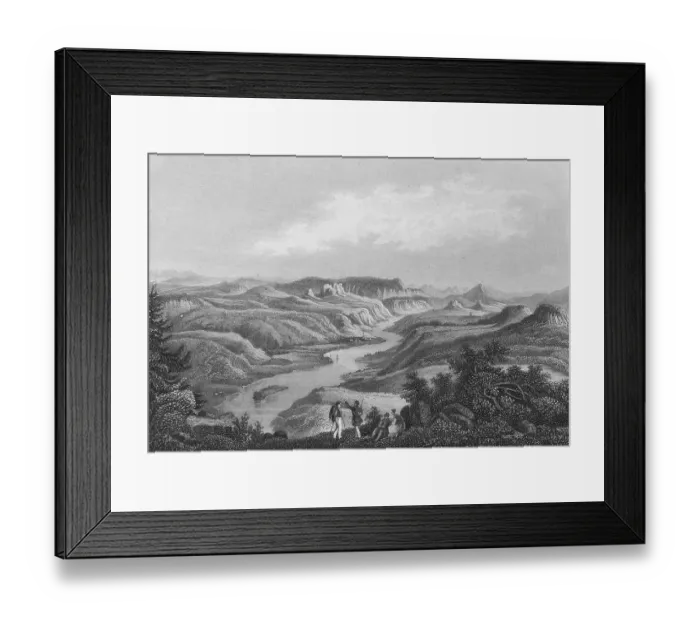 Framed Print : Schandau, Winterberg, Bohemia and the Elbe river as seen from Lilienstein mountain