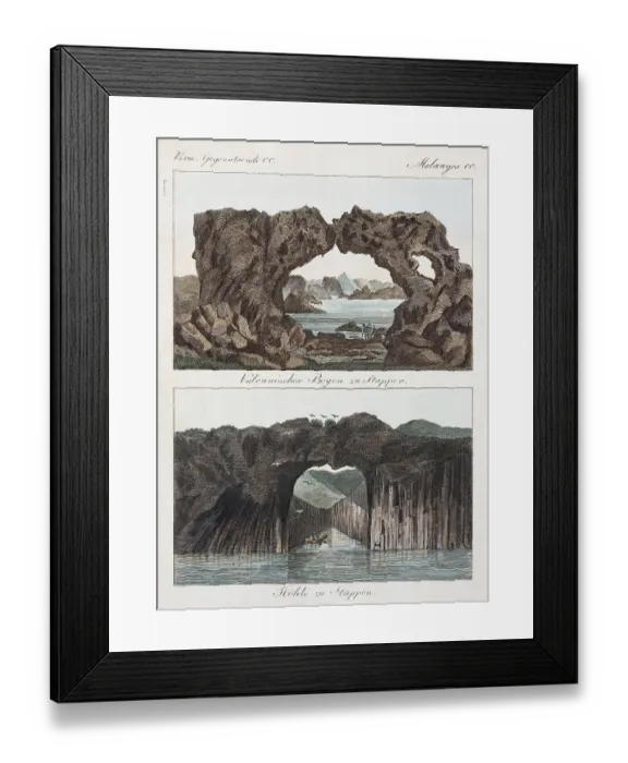 Framed Print : Rock arch and cave of Stappen