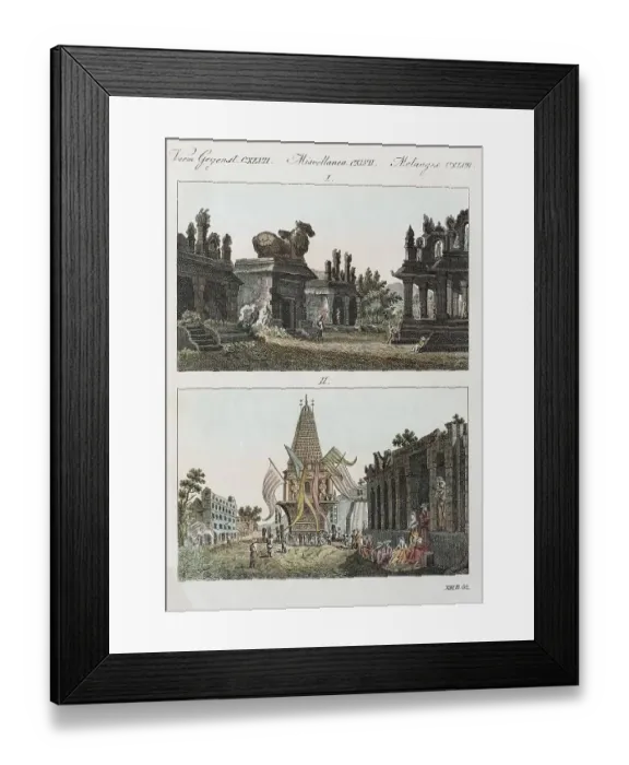 Framed Print : Pagodas of Talicut and Feast of the Hindus at Ossur Framed Print : Pagodas of Talicut and Feast of the Hindus at Ossur