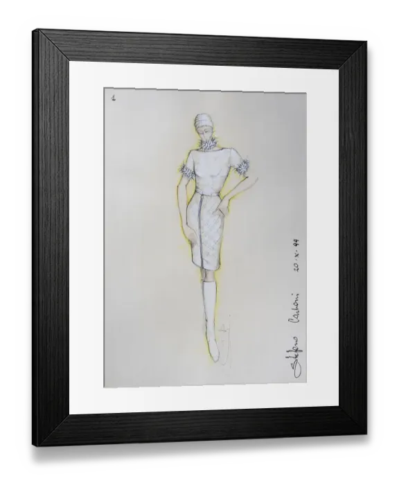 Framed Print : Fashion sketch, fashion design Framed Print : Fashion sketch, fashion design