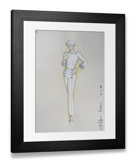 Framed Print : Fashion sketch, fashion design