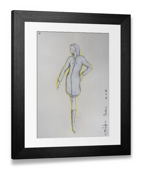 Framed Print : Fashion sketch, fashion design