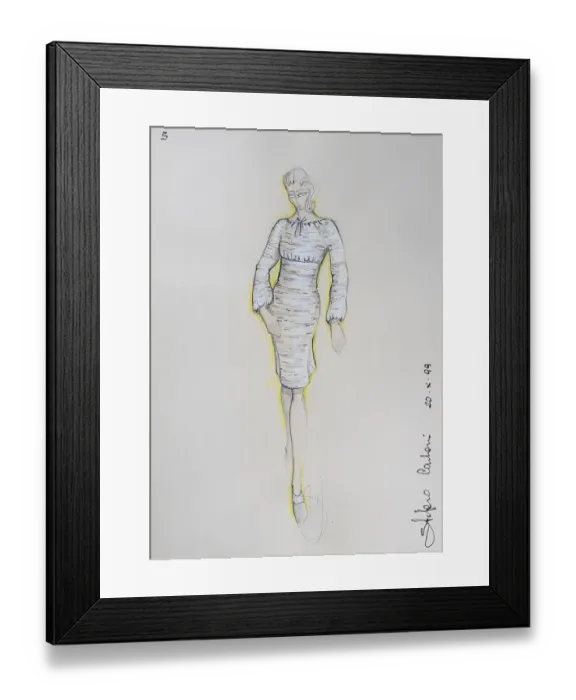 Framed Print : Fashion sketch, fashion design