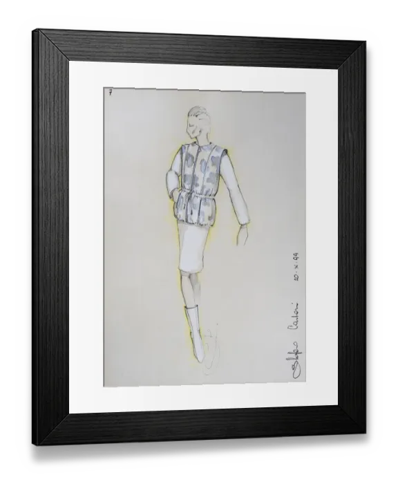 Framed Print : Fashion sketch, fashion design