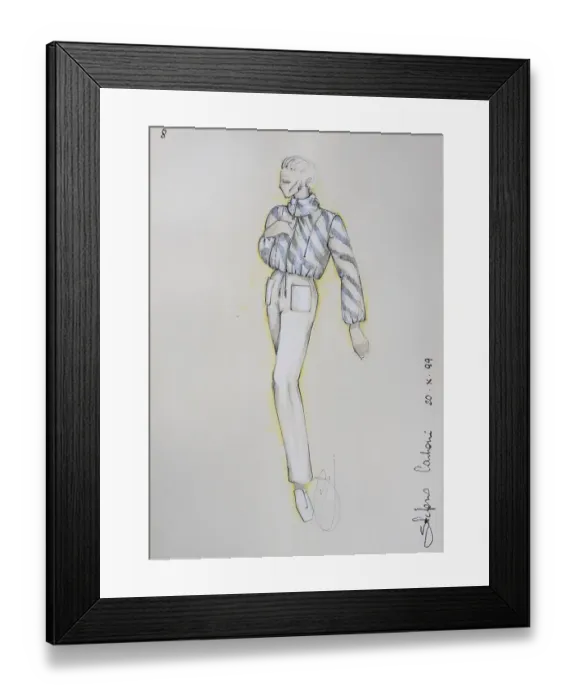 Framed Print : Fashion sketch, fashion design