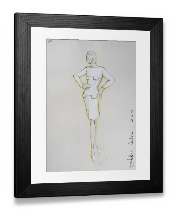 Framed Print : Fashion sketch, fashion design