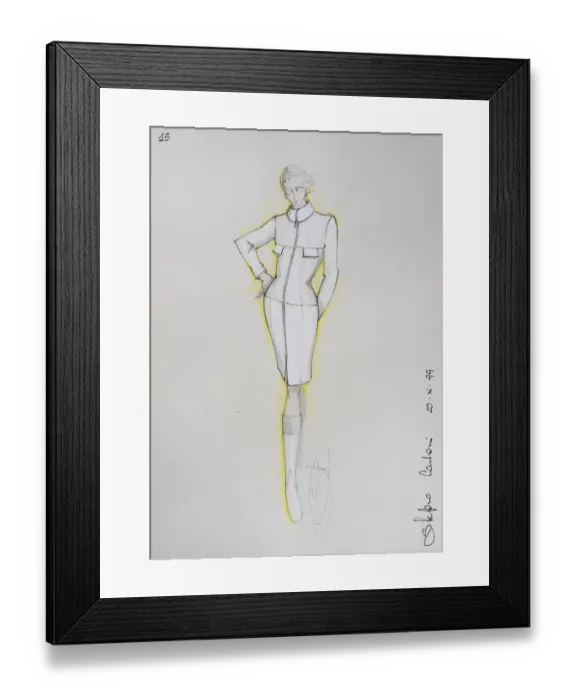 Framed Print : Fashion sketch, fashion design