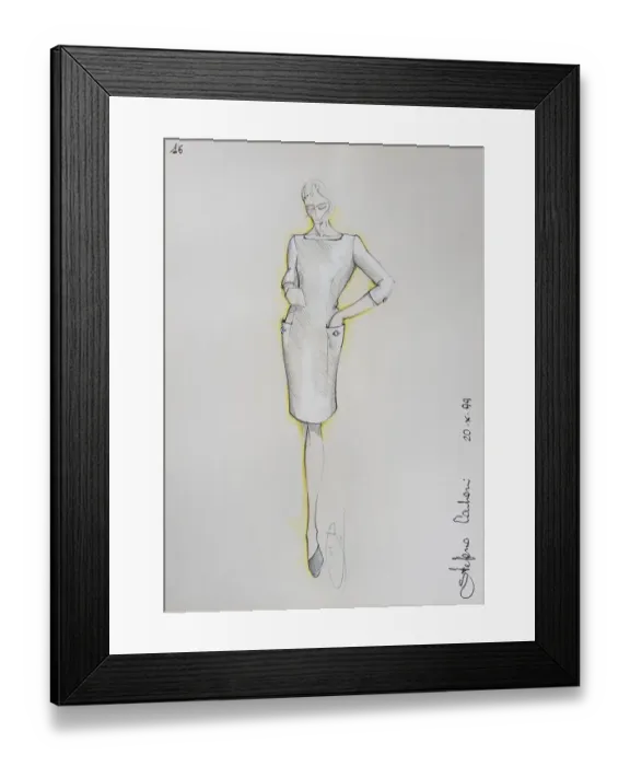 Framed Print : Fashion sketch, fashion design