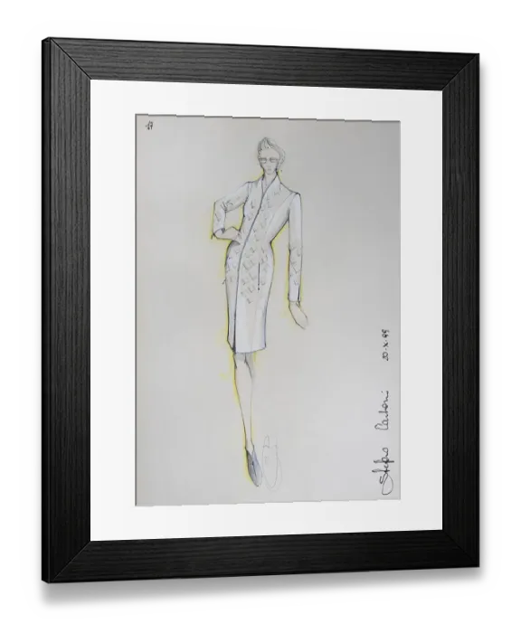 Framed Print : Fashion sketch, fashion design