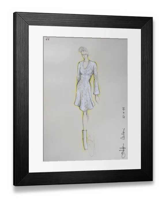 Framed Print : Fashion sketch, fashion design