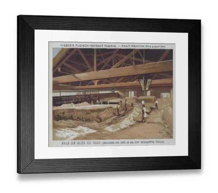 Framed Print : Series of industrial plants, meat extract factory