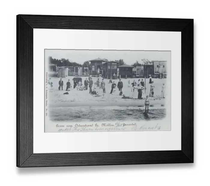 Framed Print : Greeting from the Baltic Sea beach Moellen