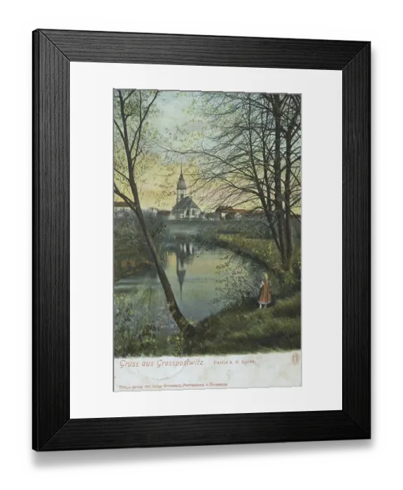 Framed Print : Grosspostwirt, lot at the river Spree