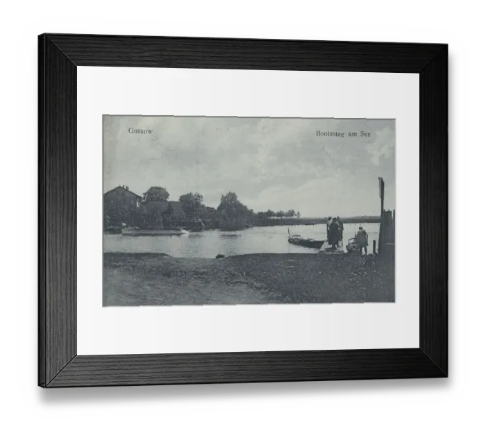 Framed Print : Gussow, jetty at the lake, district in the municipality of Heidesee in Brandenburg Framed Print : Gussow, jetty at the lake, district in the municipality of Heidesee in Brandenburg