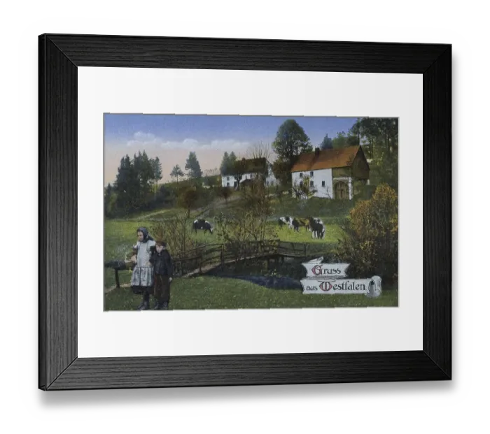Framed Print : Greeting from Westphalia Germany Framed Print : Greeting from Westphalia Germany