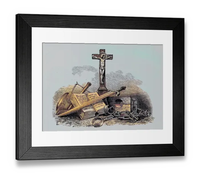 Framed Print : Symbolism for the 11th century Crusades