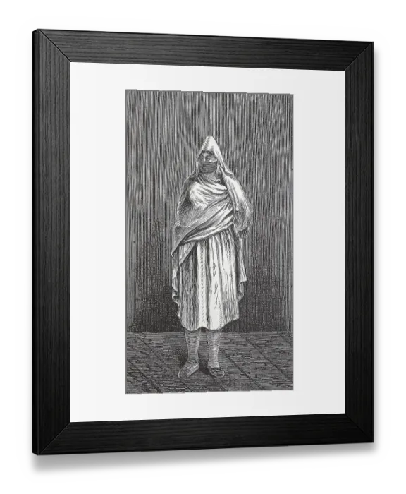 Framed Print : Arab woman from Tunis in 1860, Tunisia Framed Print : Arab woman from Tunis in 1860, Tunisia