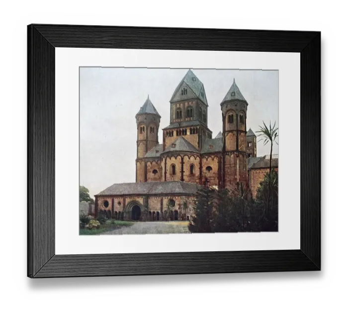 Framed Print : The abbey church of Maria Laach in 1910 Framed Print : The abbey church of Maria Laach in 1910