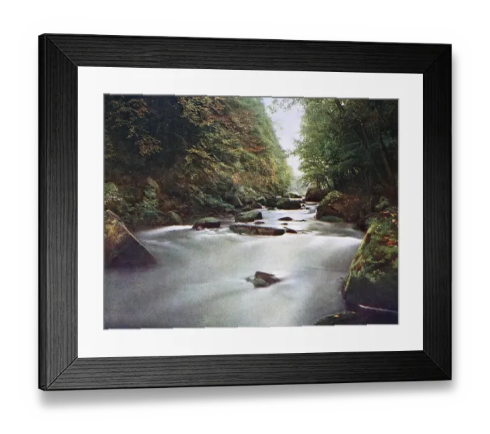 Framed Print : At the waterfalls of the Pruem near the ruin Pruem zur Lay in the Eifel in 1910 Framed Print : At the waterfalls of the Pruem near the ruin Pruem zur Lay in the Eifel in 1910