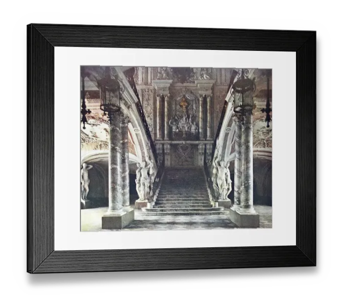 Framed Print : The staircase in Bruehl Palace in 1910 Framed Print : The staircase in Bruehl Palace in 1910