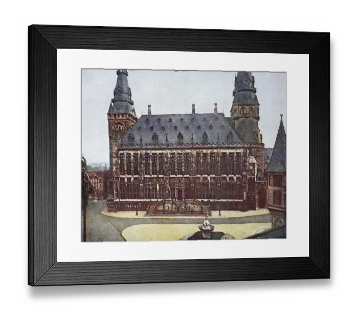 Framed Print : The town hall of Aachen in 1910 Framed Print : The town hall of Aachen in 1910