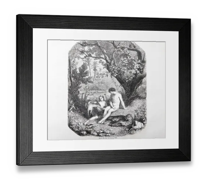 Framed Print : Adam and Eve in the Garden of Eden