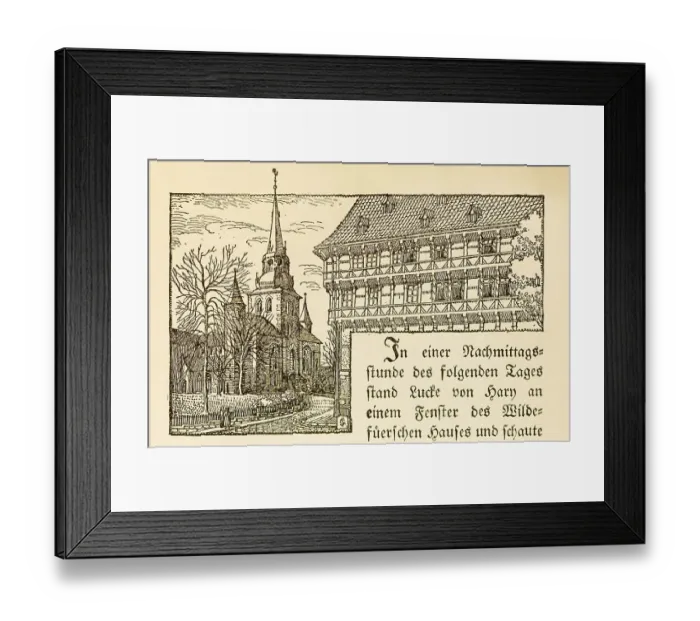 Framed Print : St. Michael's Church, historical view of the town Framed Print : St. Michael's Church, historical view of the town
