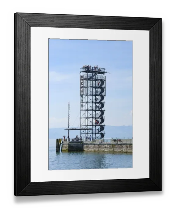 Framed Print : Observation tower at the harbour entrance