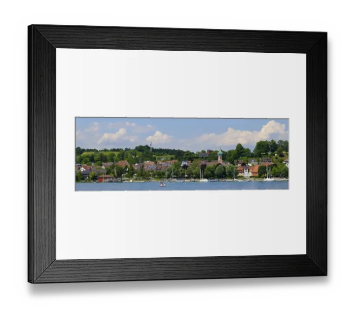 Framed Print : View of the village with St. Nicholas Church