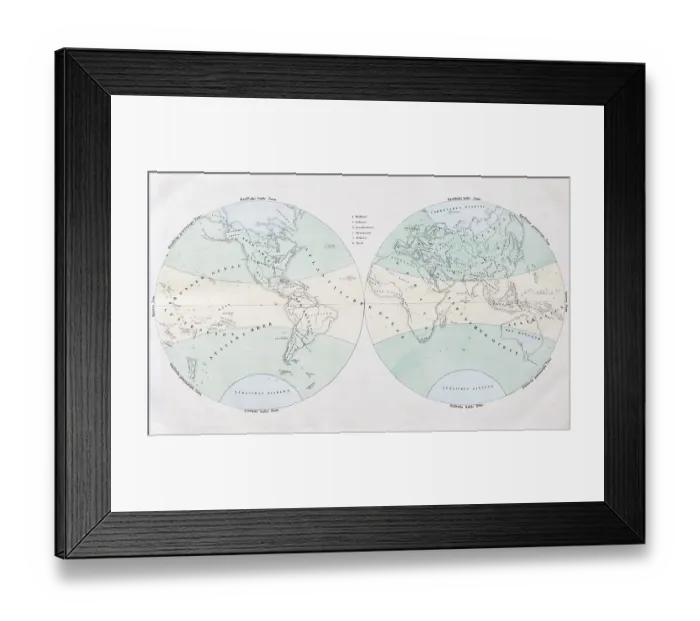 Framed Print : World map, from zone painting Natural History and Ethnology by Traugott Bromme Framed Print : World map, from zone painting Natural History and Ethnology by Traugott Bromme
