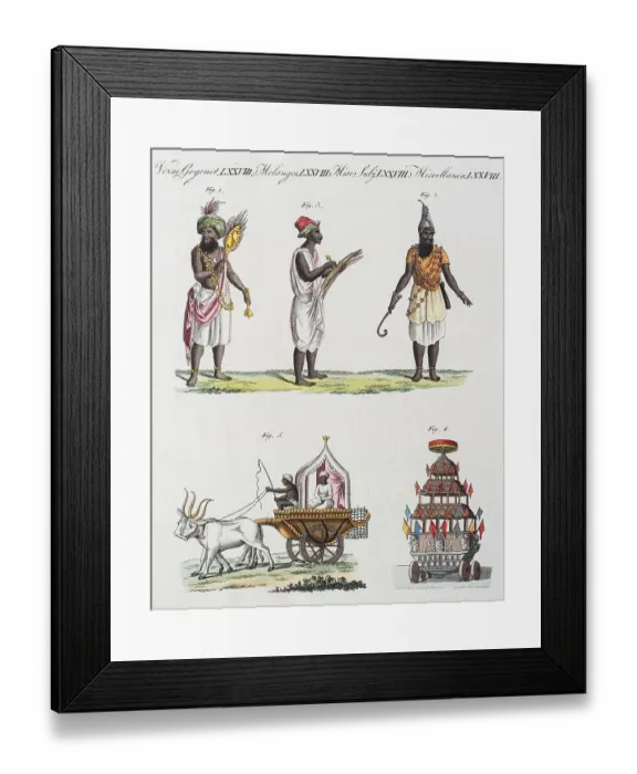 Framed Print : Indian traditional costumes and vehicles Framed Print : Indian traditional costumes and vehicles