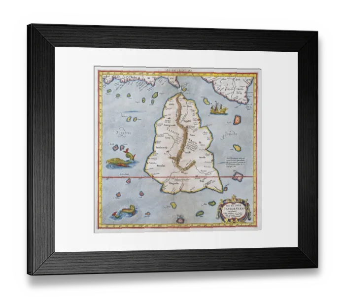 Framed Print : Sri Lanka as the mythical island of Taprobana Framed Print : Sri Lanka as the mythical island of Taprobana