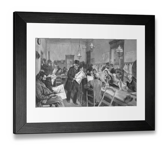 Framed Print : Reading Hall in Berlin, c. 1890 Framed Print : Reading Hall in Berlin, c. 1890