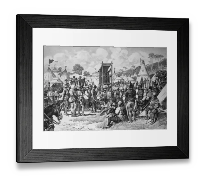 Framed Print : Field sermon in the 15th century
