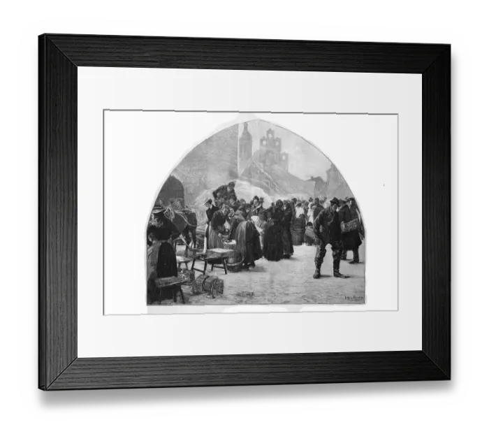 Framed Print : Market scene in Stolp in 1880, today Slupsk Poland