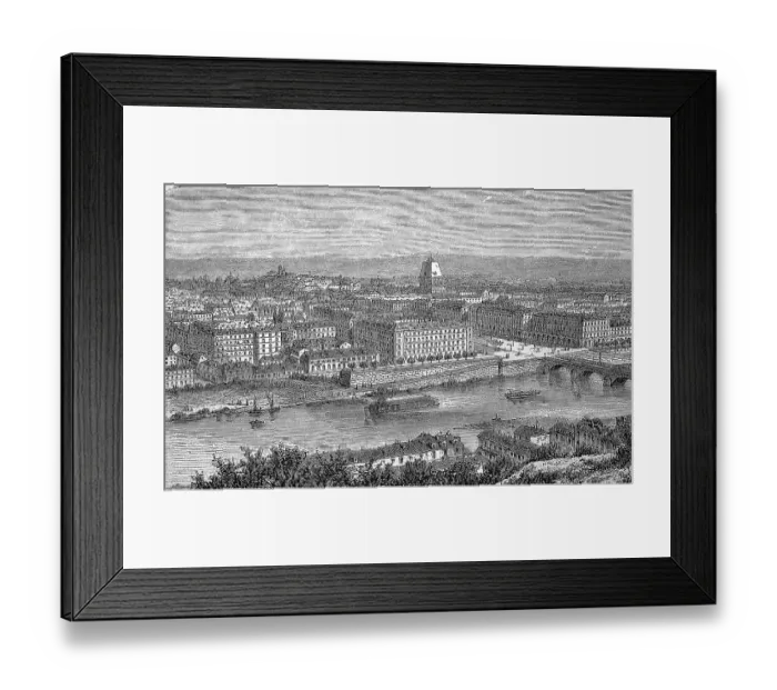Framed Print : View of Turin in Italy in 1865 Framed Print : View of Turin in Italy in 1865