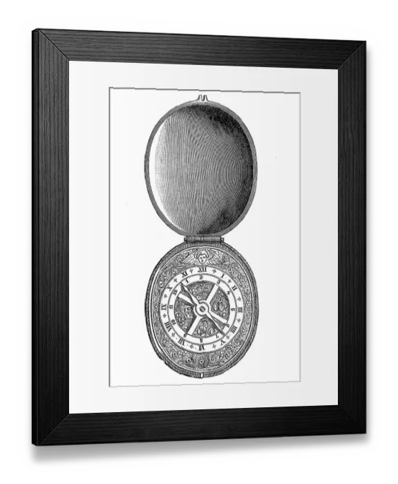 Framed Print : Pocket watch from the 16th century Framed Print : Pocket watch from the 16th century