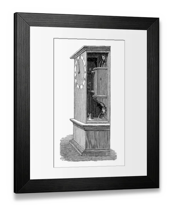 Framed Print : A water clock, device for measuring time in which water is used as an auxiliary medium