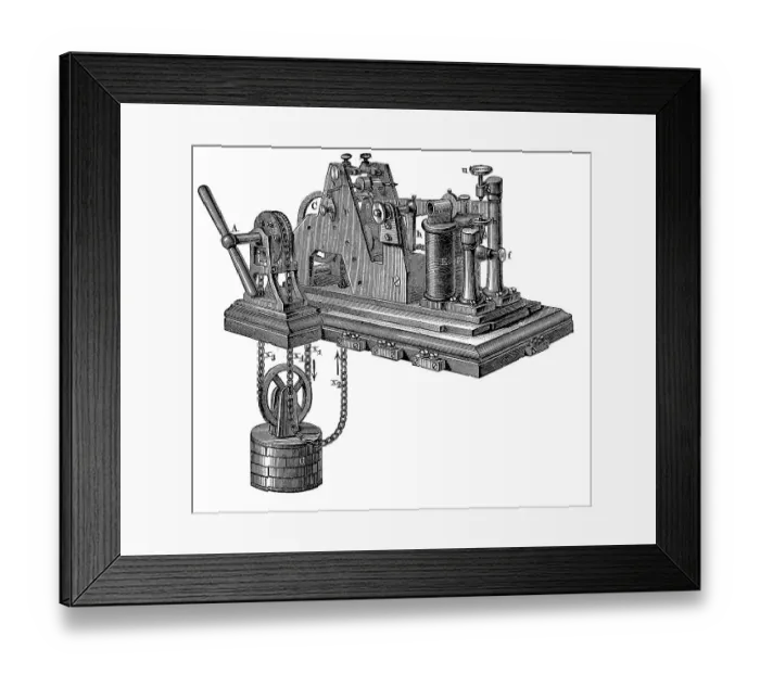 Framed Print : Typewriter telegraph by Siemens and Halske from 1850
