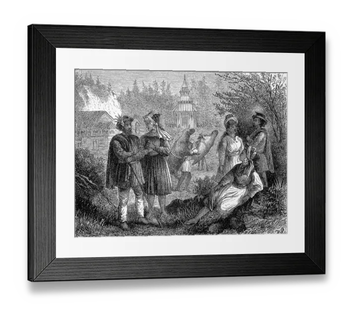 Framed Print : Traditional costumes in Tibet in 1870