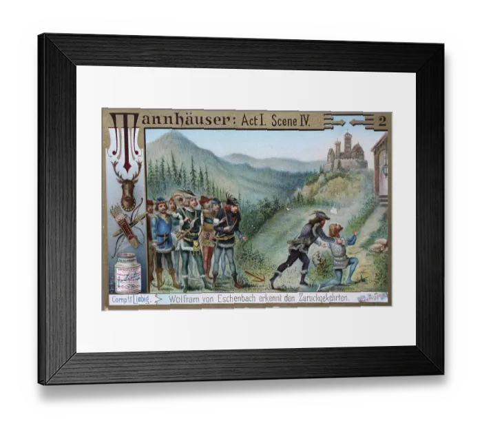 Framed Print : Picture series Tannhaeuser, Wolfram von Eschenbach recognises the returned man