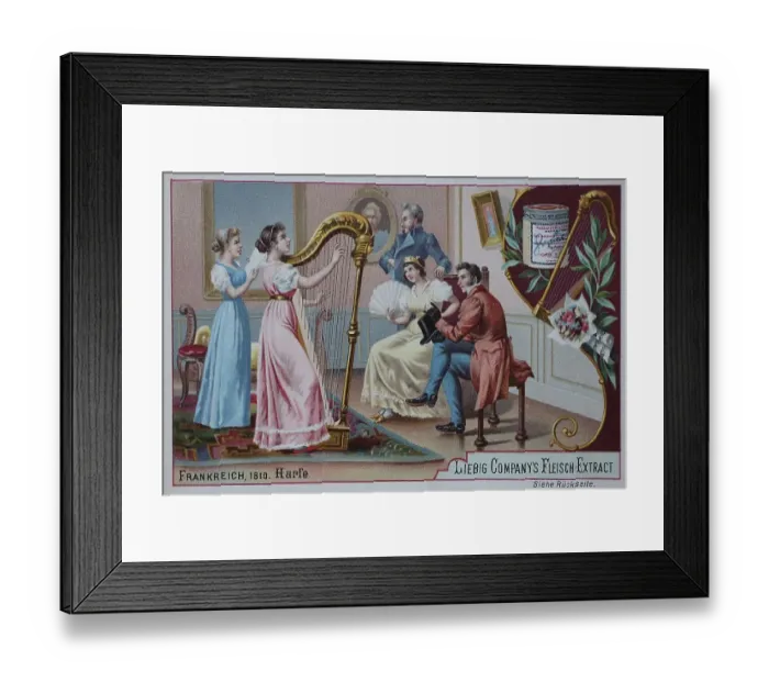 Framed Print : Series of pictures of musical instruments
