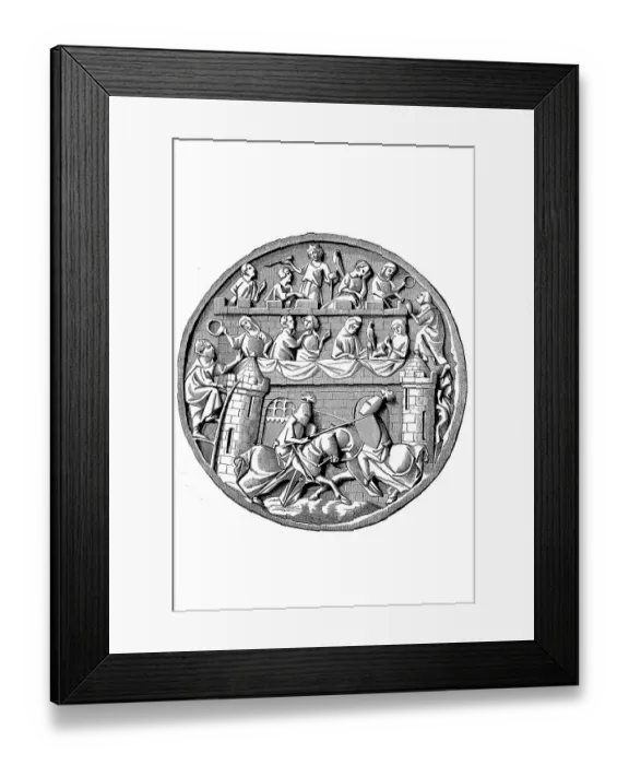 Framed Print : Knighthood, tournament and distribution of tournament prizes