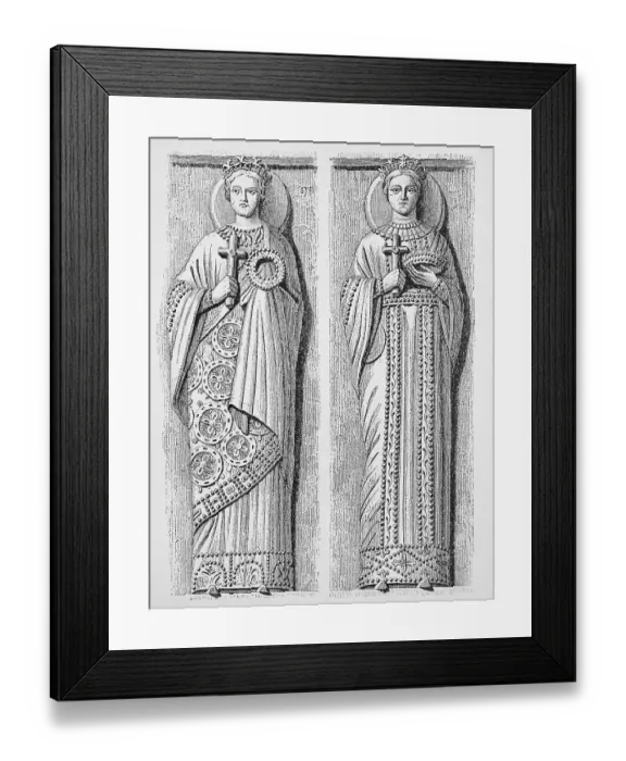 Framed Print : Langobardenfuerstinnen im byzantinischem Kostuem des 8 Framed Print : Langobardenfuerstinnen im byzantinischem Kostuem des 8