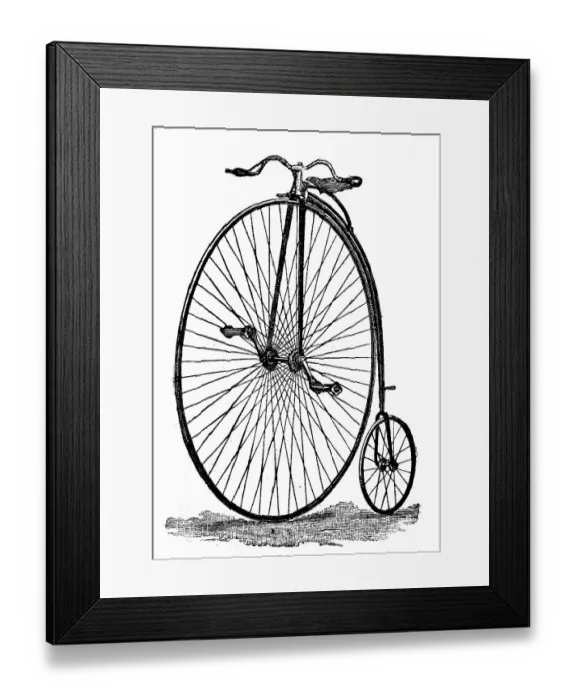 Framed Print : Penny-farthing around 1867, digitally restored reproduction of an original from the 19th century