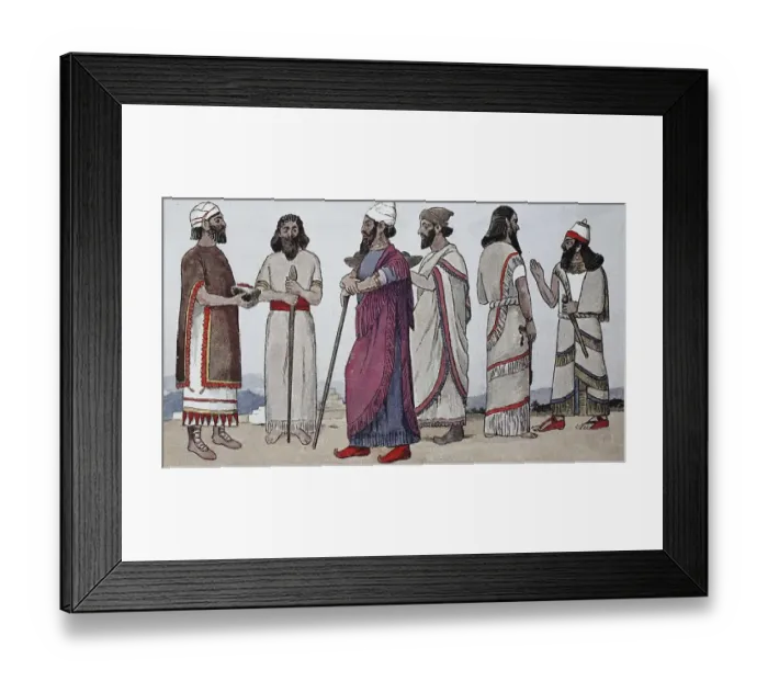 Framed Print : Clothing fashion in Assyria, 12th-7th c